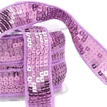 Bobine galon paillettes 14,5m violet parme
