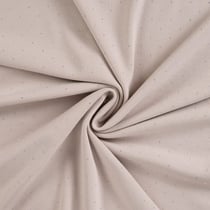 Tissu Jersey Coton Bord côte Strass sur fond Beige