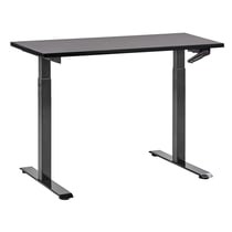 Bureau Réglable Manuellement Plateau et Structure Acier Noir 120 x 72 cm Hauteur Ajustable Assis Debout Pieds Carrés Design Moderne