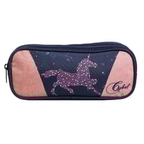 Trousse scolaire 2 compartiments Cybel Cheval Licorne Bleu - BAGTROTTER