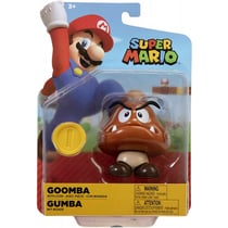 Mega goomba + piece jaune : figurine super mario 7 cm - figurine nintendo articule - jakks
