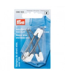 Epingles de sûreté bébé 55mm X 4 - Prym Blanc