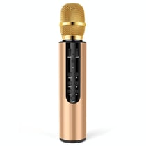 Microphone Bluetooth 5.0 Sans Fil Stéréo Or Pour Karaoké Avec Réduction De Bruit Or YONIS