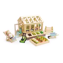 Ensemble Serre et Jardin en bois - TENDER LEAF - Beige