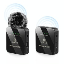 Microphone Sans Fil Lavalier Noir Longue Autonomie Bluetooth et Vidéo 10m+ YONIS