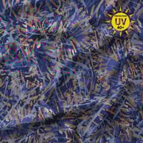 Tissu Lycra maillot de bain anti UV Fizora sur fond Bleu marine - Au mètre