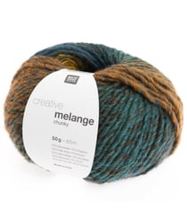 Pelote de laine à tricoter CREATIVE MELANGE CHUNKY - Rico Design 053 cannelle-azur