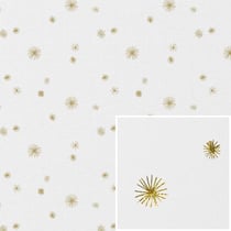 Tissu Canvas Etoiles dorées sur fond Blanc - Au mètre