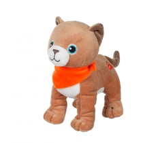 Peluche - Peluche chien Fun Kitties Sonore, marron clair foulard orange - 17 cm