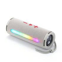 Enceinte Bluetooth Portable 3D Stéréo Subwoofer Avec Lumière RGB Support FM TF Card Gris YONIS