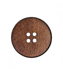 Carte de 1 bouton en cuir recyclé 4 trous 30mm - Prym Marron