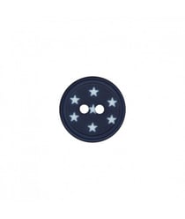 Carte de 3 boutons étoiles polyester 2 trous 12mm - Prym Marine Bleu
