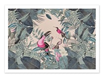 Affiche 50 x 70 cm -  Tropical Jungle Toucan Pink - Andrea Haase