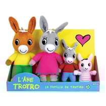 Coffret Peluche Trotro et Famille +/- 15 cm - Trotro, sa maman, son papa et sa petite soeur.