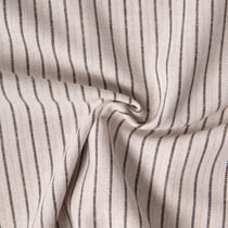 Tissu Coton Lin Viscose lurex rayures sur fond Naturel