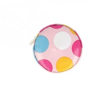 Mètre ruban pois sur fonds rose 5,5cm