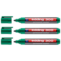 Lot de 3 marqueurs permanents - EDDING - Pointe ronde 1,5-3 mm - Vert