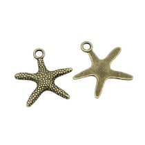 10 Breloques Perles charms Etoile de mer metal bronze - creation bijoux