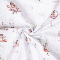 Tissu Coton imprimé digital Arty Aviateurs sur fond Blanc