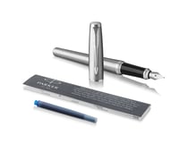 Parker 1975440 Urban Stylo plume métro métallique plume moyenne encre bleu