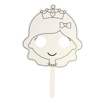 MégaCréa DIY - Masque enfant princesse à décorer Batonnet inclus x 4 pièces