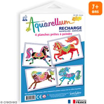 Recharge Aquarellum Junior - Chevaux - 4 tableaux
