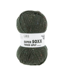 Pelote à tricoter SUPER SOXX TWEED 6 fils - 150 Gr - Lang Yarns : La laine robuste, chaude et élégante 0018 Vert