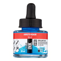 Flacon encre acrylique Acrylic Ink Amsterdam 30ml bleu brillant