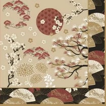 4 serviettes en papier découpage collage 33 cm Easy Life KIMONO