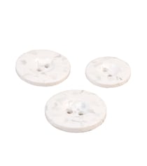Bouton rond 2 trous bouteilles recyclées blanc