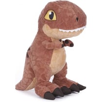 Peluche géante jurassic world : t-rex brun 90 cm - doudou licence tyrannosaure -peluche xxl