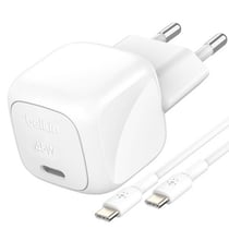 Belkin Chargeur Secteur USB-C 45W Compatible Power Delivery avec Câble USB-C 1m Blanc