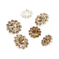 Bouton strass jaune ocre