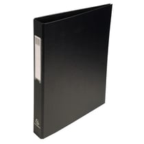 Classeur rembordé polypropylène 4 anneaux ronds de 25mm sur 3eme de couverture - Noir - x 10 - Exacompta