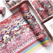 12 Washis Tape, Maskings Tape, rubans adhésifs scrapbooking assorties ASIE ROUGE 16