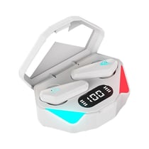 Ecouteurs Bluetooth 5.0 Stéréo Tactile Gaming Avec Boîtier LED Noir Blanc YONIS