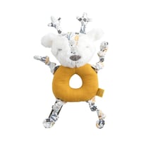Hochet en velours jaune foncé