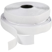 Bande Velcro , autocollant, L : 20 mm, blanc, 5 m/ 1 rouleau