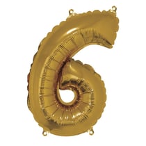 Ballon Chiffre 6, 40cm, 1pce. , or