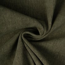 Tissu Lin d'ameublement toucher velours et envers antidérapant uni Vert kaki