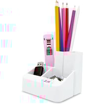 Pot à crayons - Organisateur de bureau - Blanc - 5 compartiments - Rapesco
