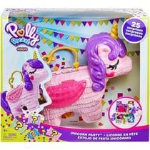Coffret polly pocket licorne en fete + 2 figurine + 23 accessoires - mattel - gvl88 - poupee