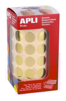 Gommettes rouleau Rond Ø 15 mm doré métallisé x 2 832