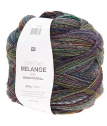 Pelote de laine Creative Melange Aran Wonderball - 200 GR - Rico Design 12- Bleu/vert multicolore