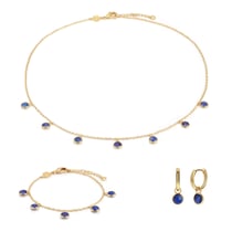 Collier, bracelet et boucles d'oreilles Gemia en pierres Lapis-lazuli
