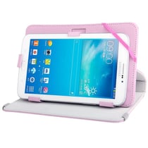 Housse Tablette Tactile Universelle 7' Mode 360° Pression Simili Cuir Rose YONIS