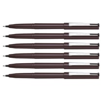 Lot de 6 stylos feutres - PENTEL - Plume plastique - Tracé 0,45-0,55 mm - Noir