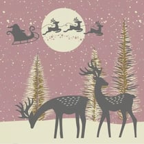 Lot de 4 serviettes en papier découpage collage 33 cm RENNE TRAINEAU NOEL