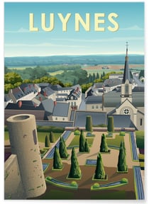 Affiche ville Luynes | A3 : 29,7x42cm