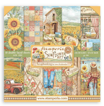 Pochette de 10 feuilles recto verso Stamperia Sunflower